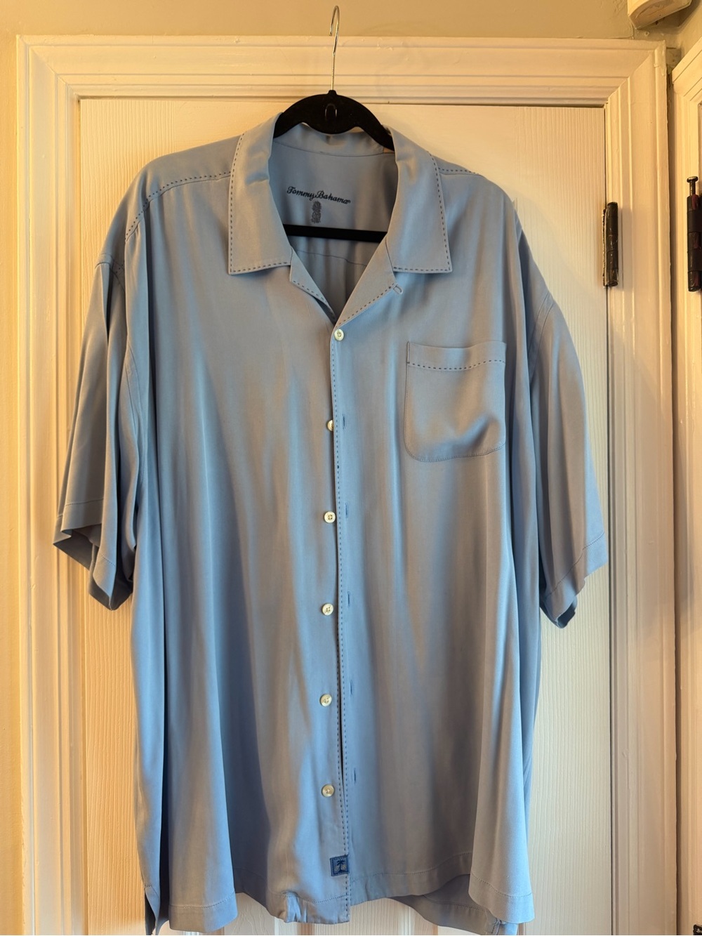 Tommy Bahama Men's Sky Blue Short Sleeve Camp Shirt